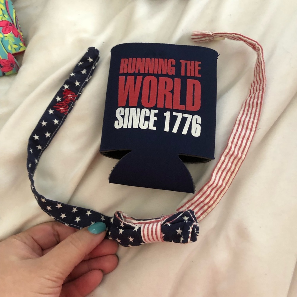 Patriotic koozie and croakie set
